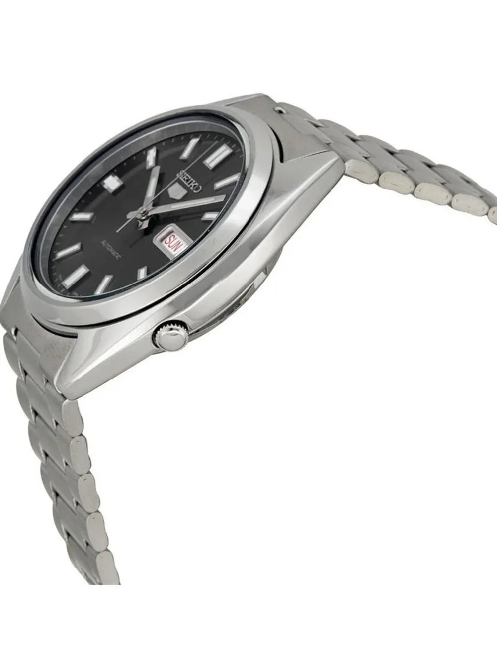 NWT Seiko 5 Automatic Black Dial Stainless Steel Men's Watch